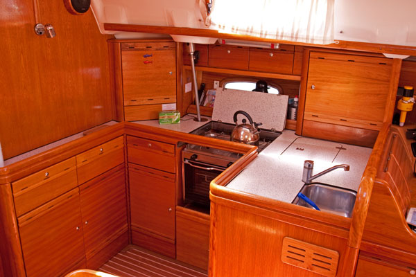 Gay sailing yacht kitchen