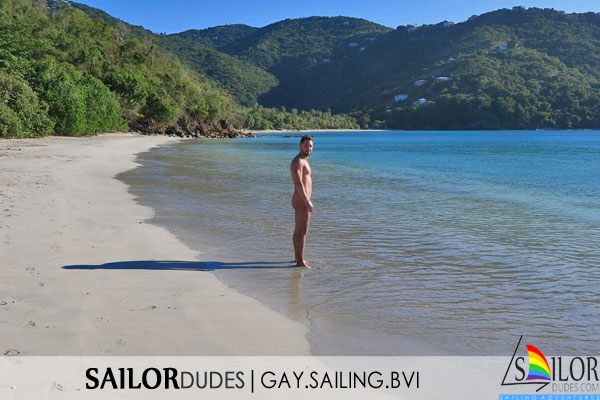 BVI sailor dude on nude beach